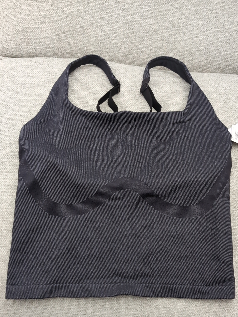 PINK Victoria's Secret Black Seamless Built-In Bra Tank